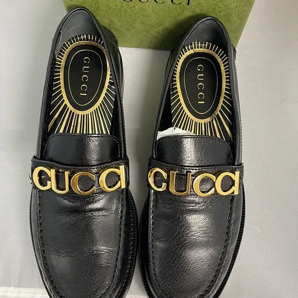 Pre Loved Gucci Betis Glamour Nero 700036 Loafer Black Mismatch size R39 & L38 - Picture 4 of 15